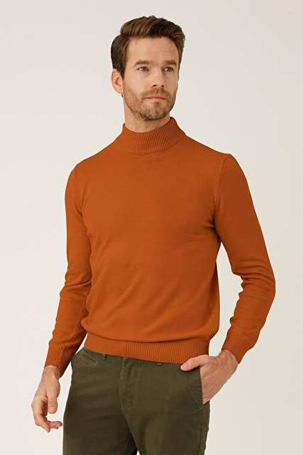 MEN'S ORANGE STANDARD HALF FISHERMAN KNITWEAR