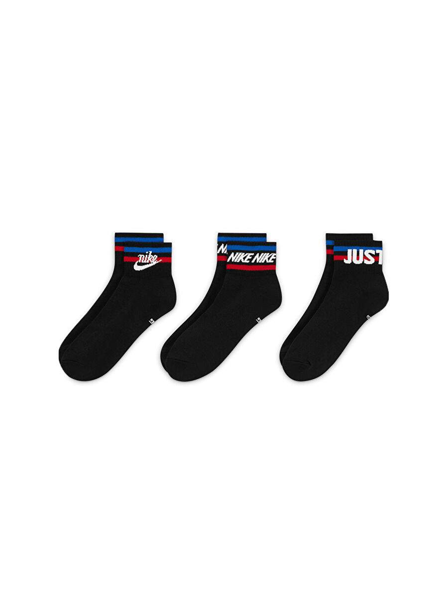 Nike Siyah Unisex 3lü Çorap DX5080-010 Ankle Socks (3 Pairs) — صورة المنتج 6 من 10