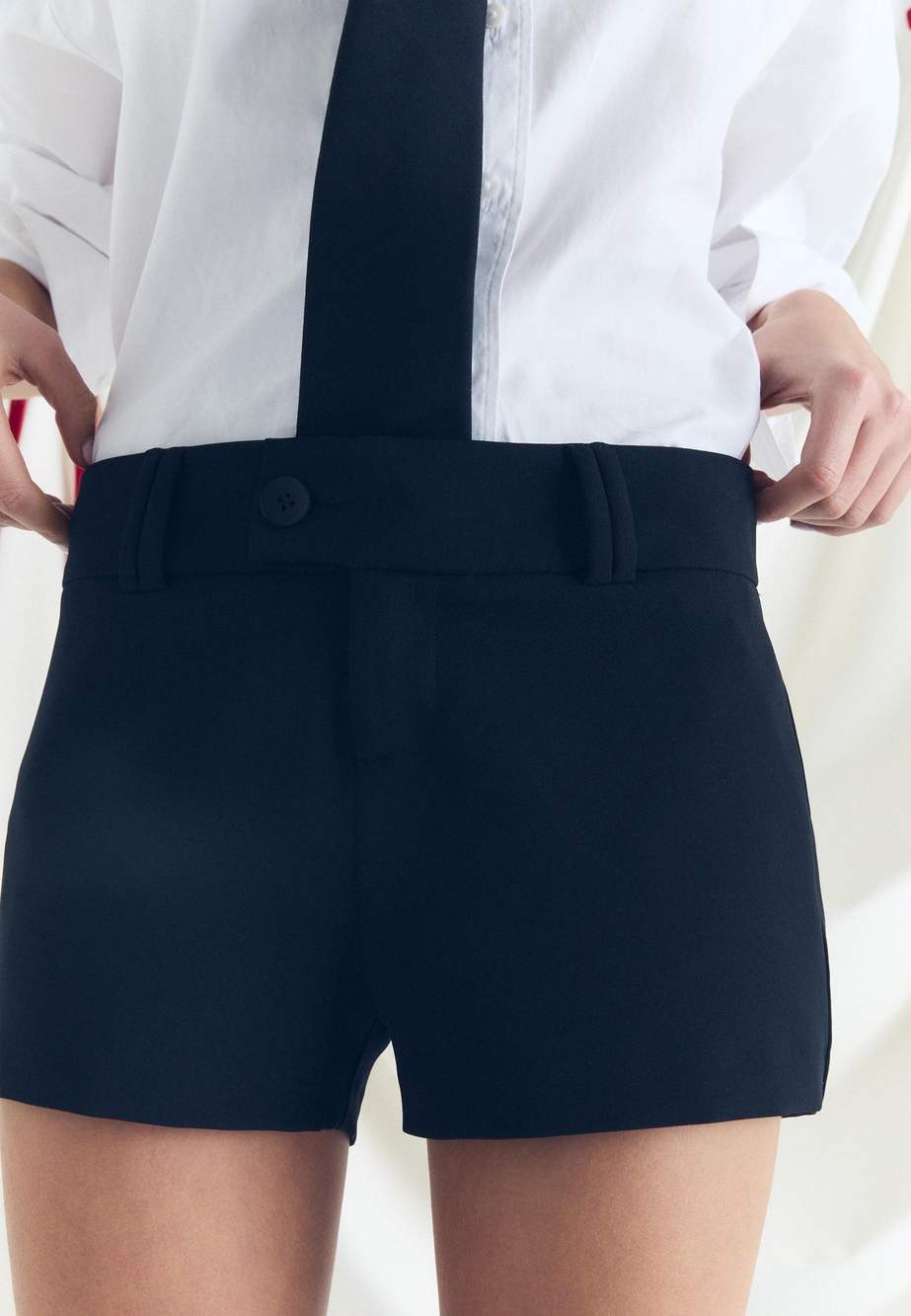 Slim fit tailored mini shorts — Product image 12 of 34