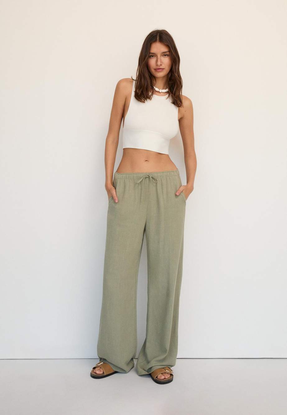 Flowing linen-effect trousers — Product image 44 of 51