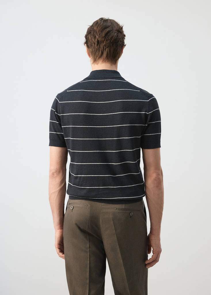 Linen blend striped polo shirt — Product image 9 of 9