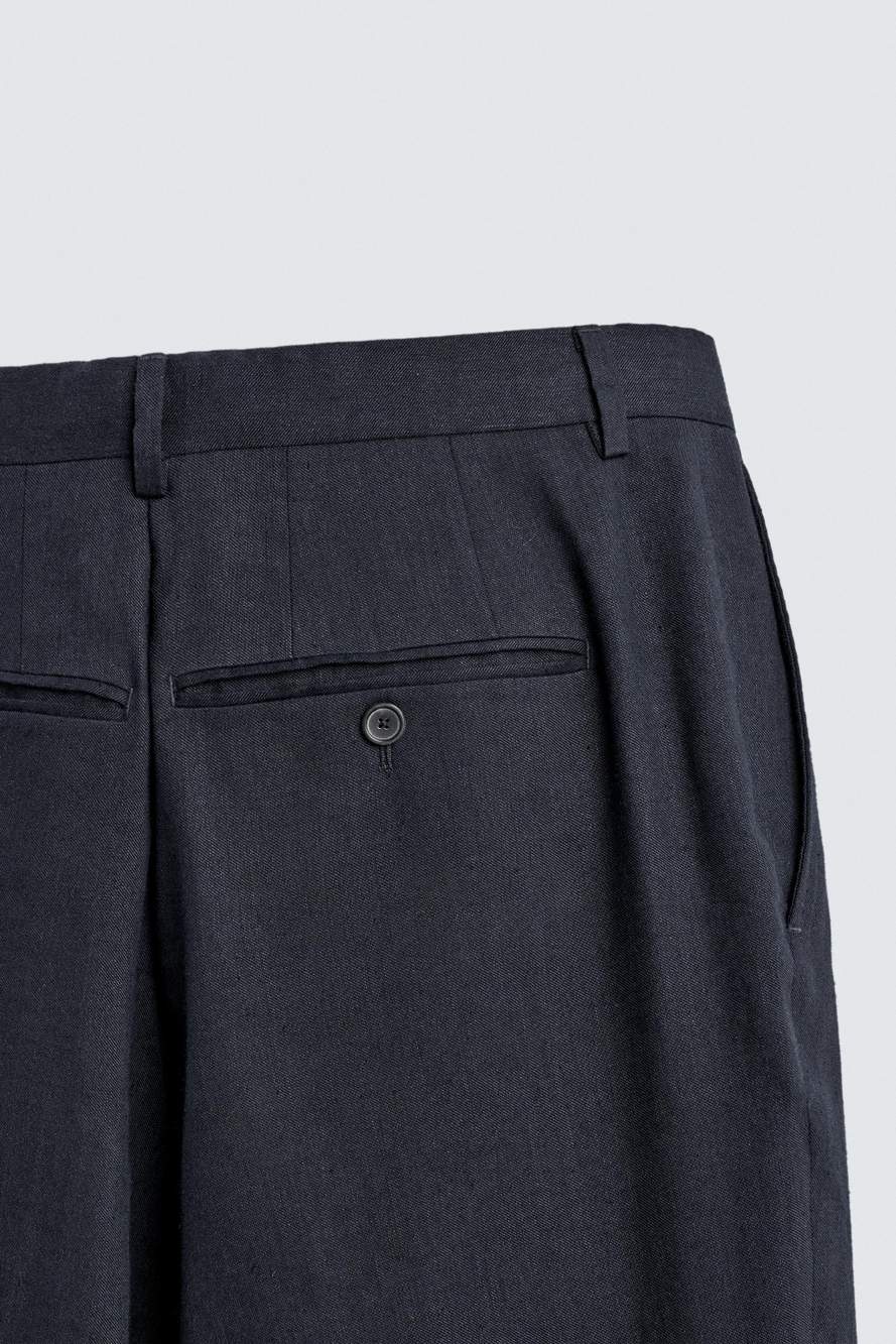 LINEN-WOOL RELAXED FIT PLEATED TROUSERS — Product image 8 of 8