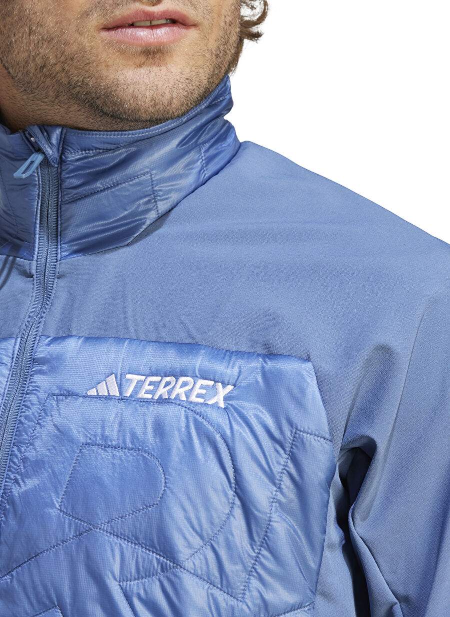 adidas Mavi Erkek Dik Yaka Terrex Mont XPR VARIL HYB JACKET — صورة المنتج 5 من 7