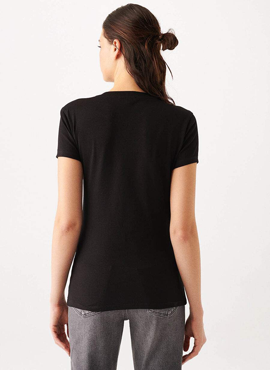 Siyah Kadın Pamuklu T-Shirt 162767 900 — صورة المنتج 4 من 6