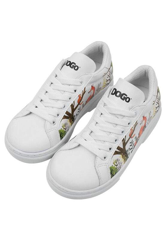 Unisex Kids Vegan Leather White Sneakers - Better Together Design — Product image 3 of 11