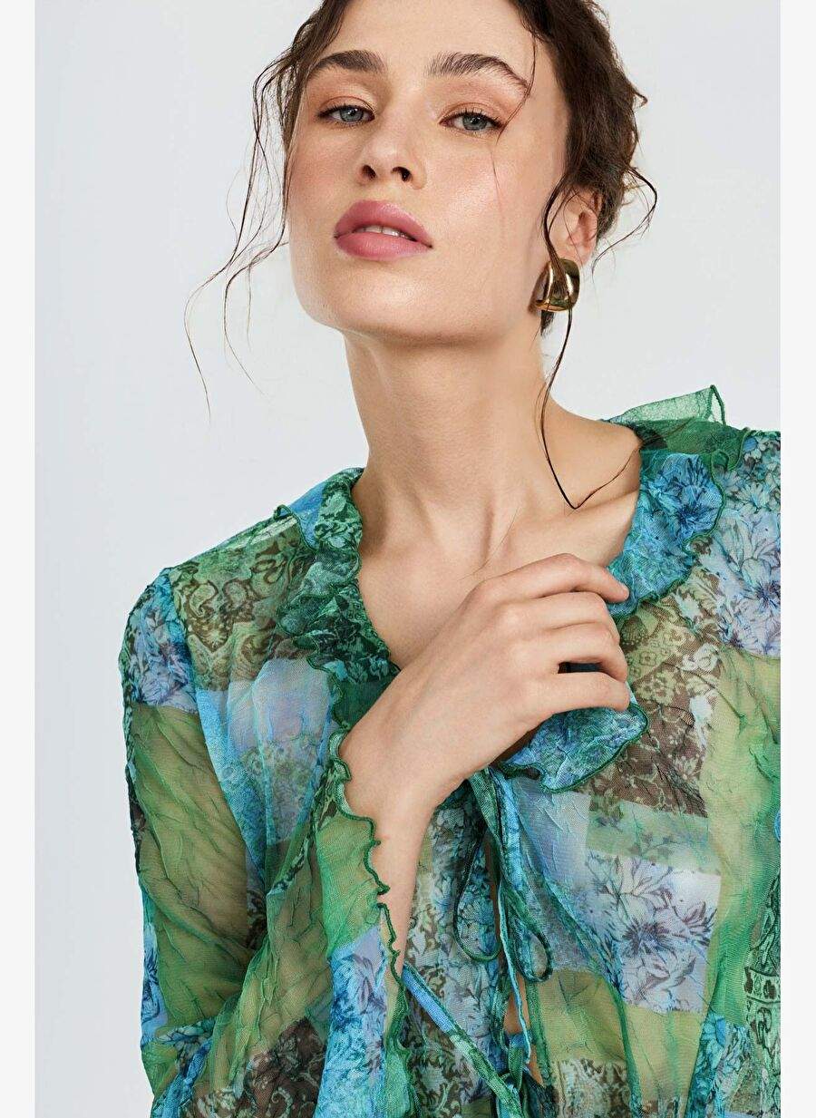 Patterned Bond Detailed Tulle Top — Product image 5 of 7