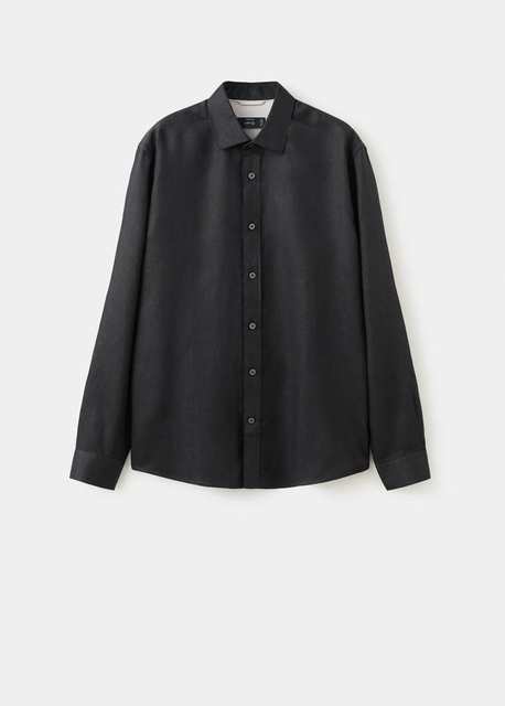 Regular-fit 100% linen shirt