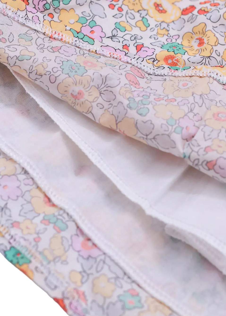 Betsy Yellow Liberty Flower Pattern Babe Collar Sleeveless Girl Children Dress — Product image 3 of 6