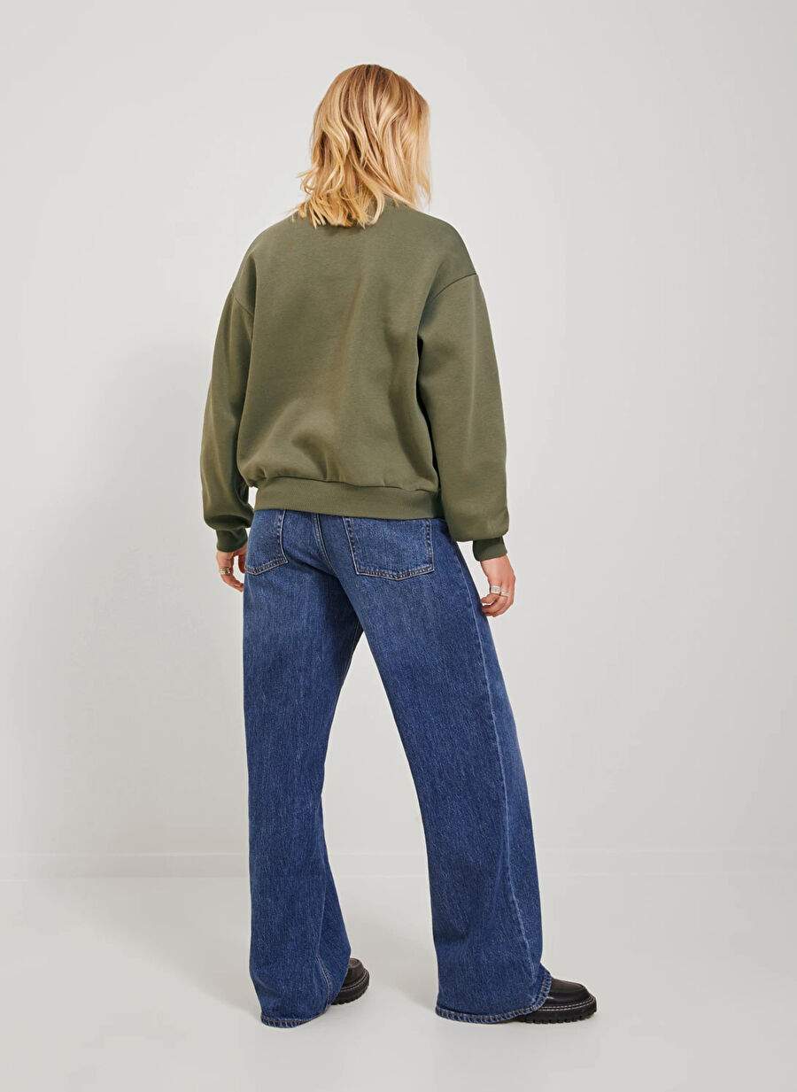 JJXX Crew Neck Printed Dark Green Women's Sweatshirt JXELLA LOOSE CREW LS SWT — Product image 2 of 5