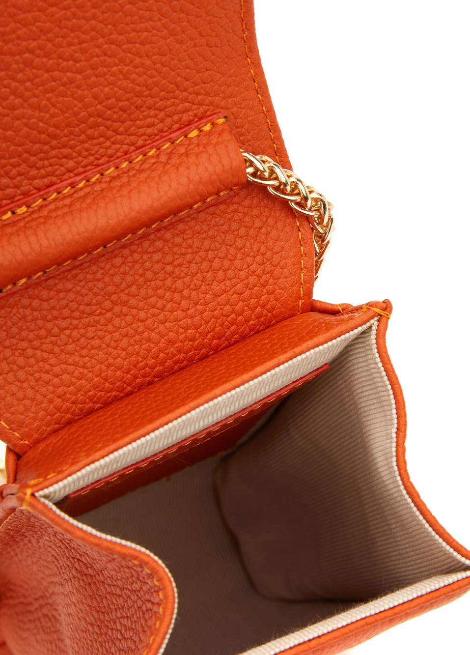 Casey Orange Women Leather Shoulder Bag — صورة المنتج 5 من 5