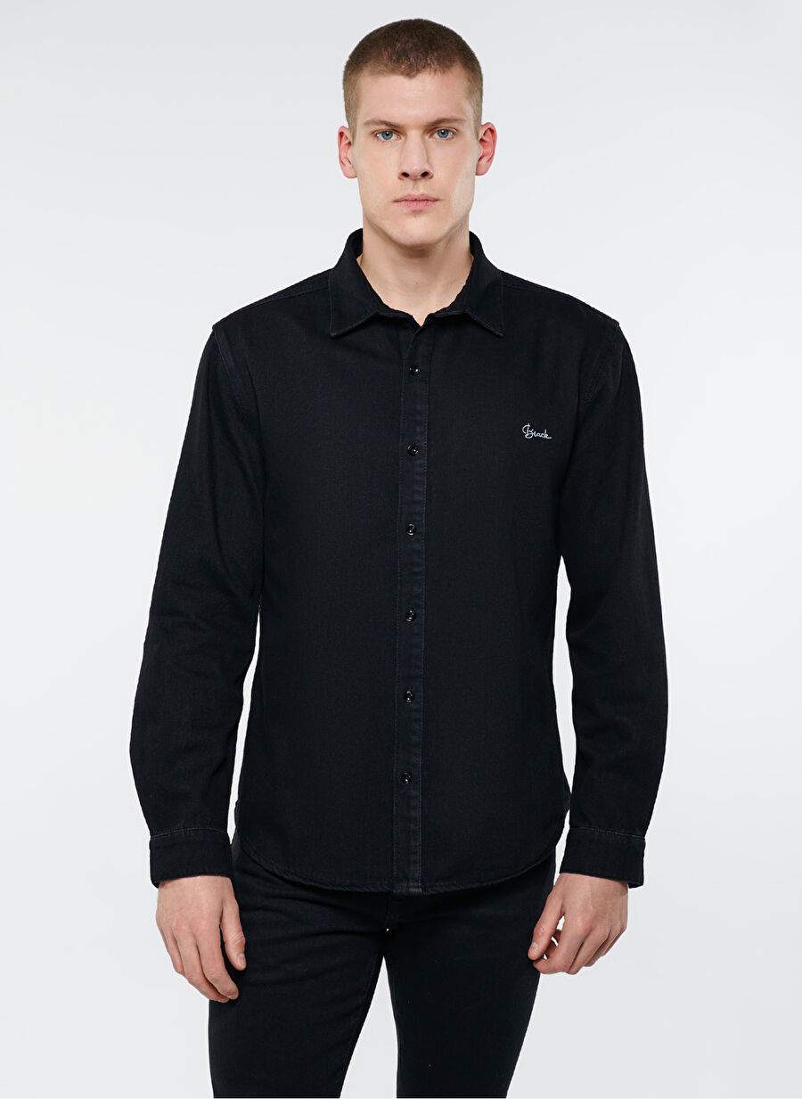 Erkek %100 Pamuk Denim Gömlek M0210496-82410_ROY — صورة المنتج 3 من 6
