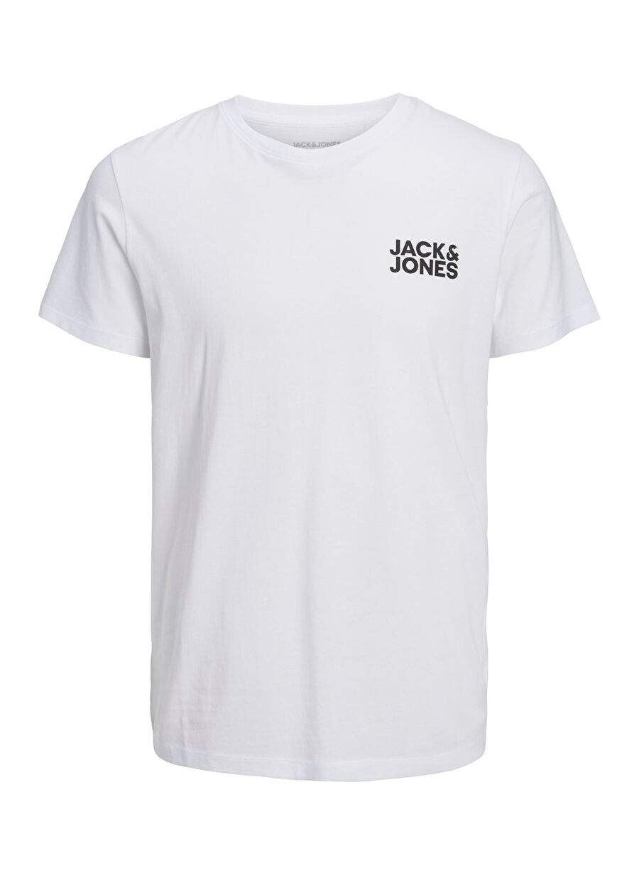 White Men's Cotton T-Shirt 12151955_JJECORP LOGO TEE SS O-NECK — Product image 3 of 7