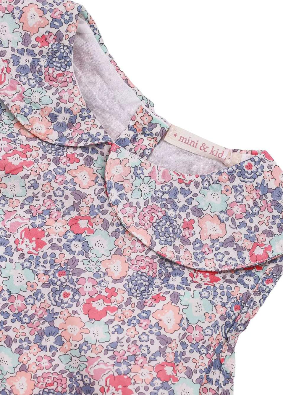 Michelle Pastel Liberty Flower Patterned Babe Collar Sleeveless Girl Children Dress — Product image 7 of 8