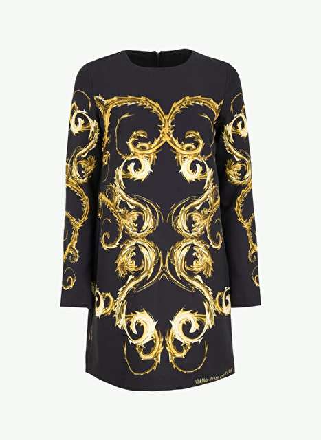Black Kadn Round Patterned Dress 77hao9p1
