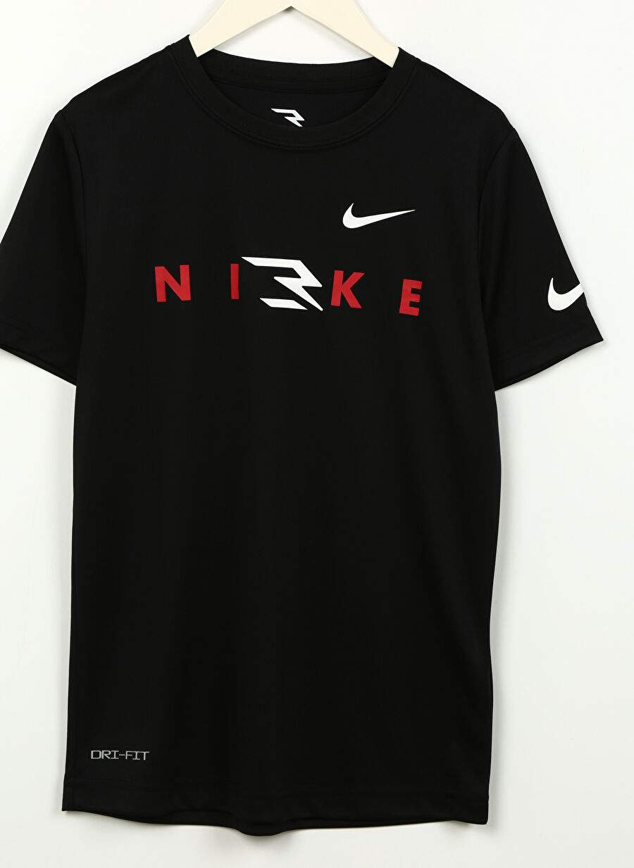 Nike Baskılı Siyah Erkek Çocuk T-Shirt 9Q0513-023 RWB DUAL LOGO DRI FIT TE — صورة المنتج 3 من 3