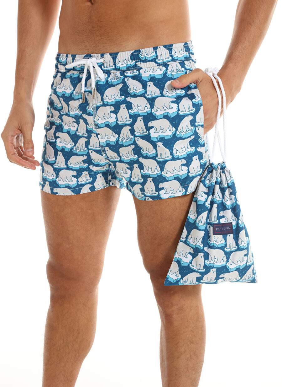Whitefin Blue Men's Shorts Swimsuit POLAR BEAR — Product image 4 of 6