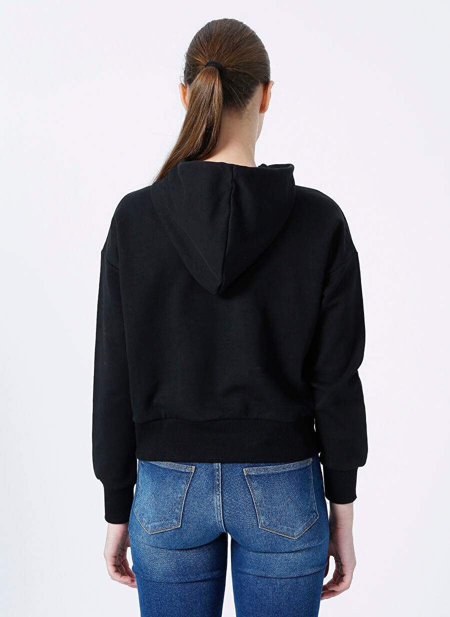 Columbia CS0208 Siyah Kapüşon Yaka Normal Kalıp Baskılı Kadın Sweatshirt — صورة المنتج 5 من 6