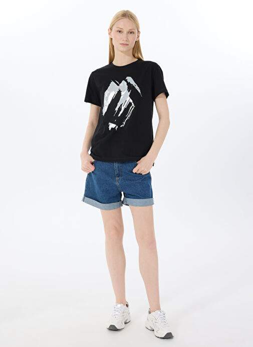 Limon Siyah Kadın Loose Fit Baskılı T-Shirt L5SL-TST5810 — صورة المنتج 8 من 35