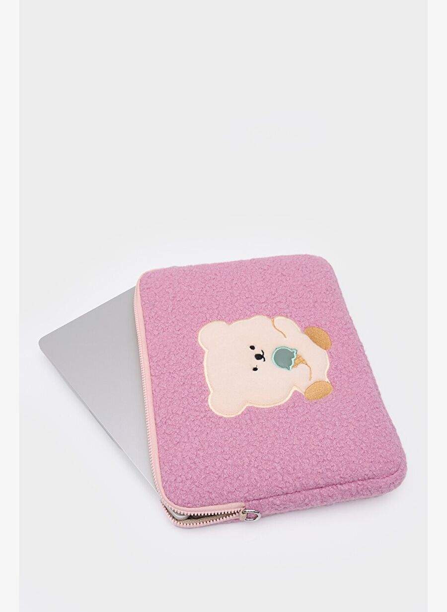 Teddy Bear Laptop Kılıfı 13" & 14" İnç Uyumlu Pembe — صورة المنتج 6 من 8