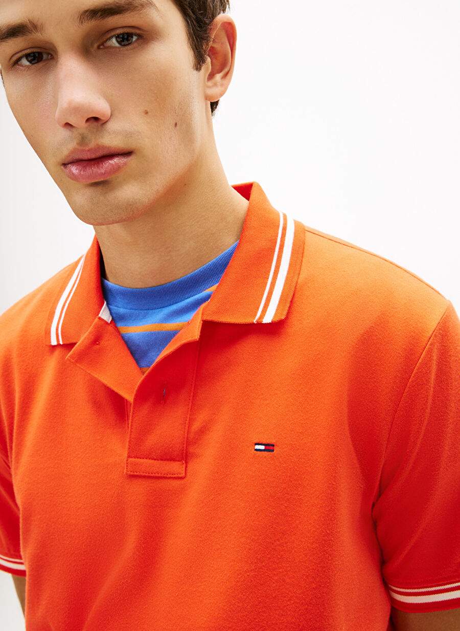 Krmz Erkek 100 Organik Pamuk Polo T Shirt Dm0dm22700xm2 Tjm Reg Tipped Polo — صورة المنتج 4 من 5