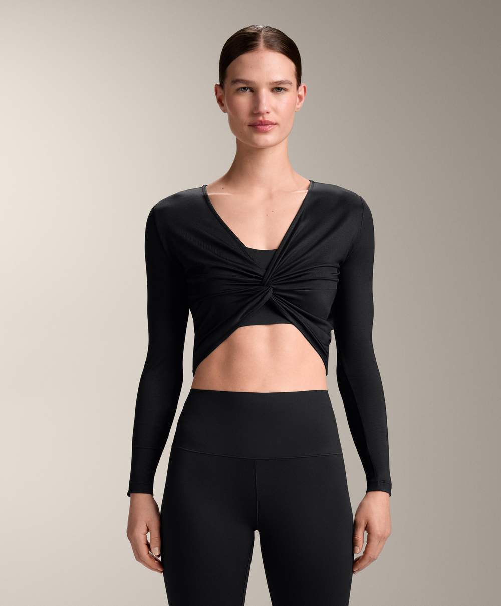 Multi-position long sleeve knotted lyocell blend T-shirt — Product image 13 of 15