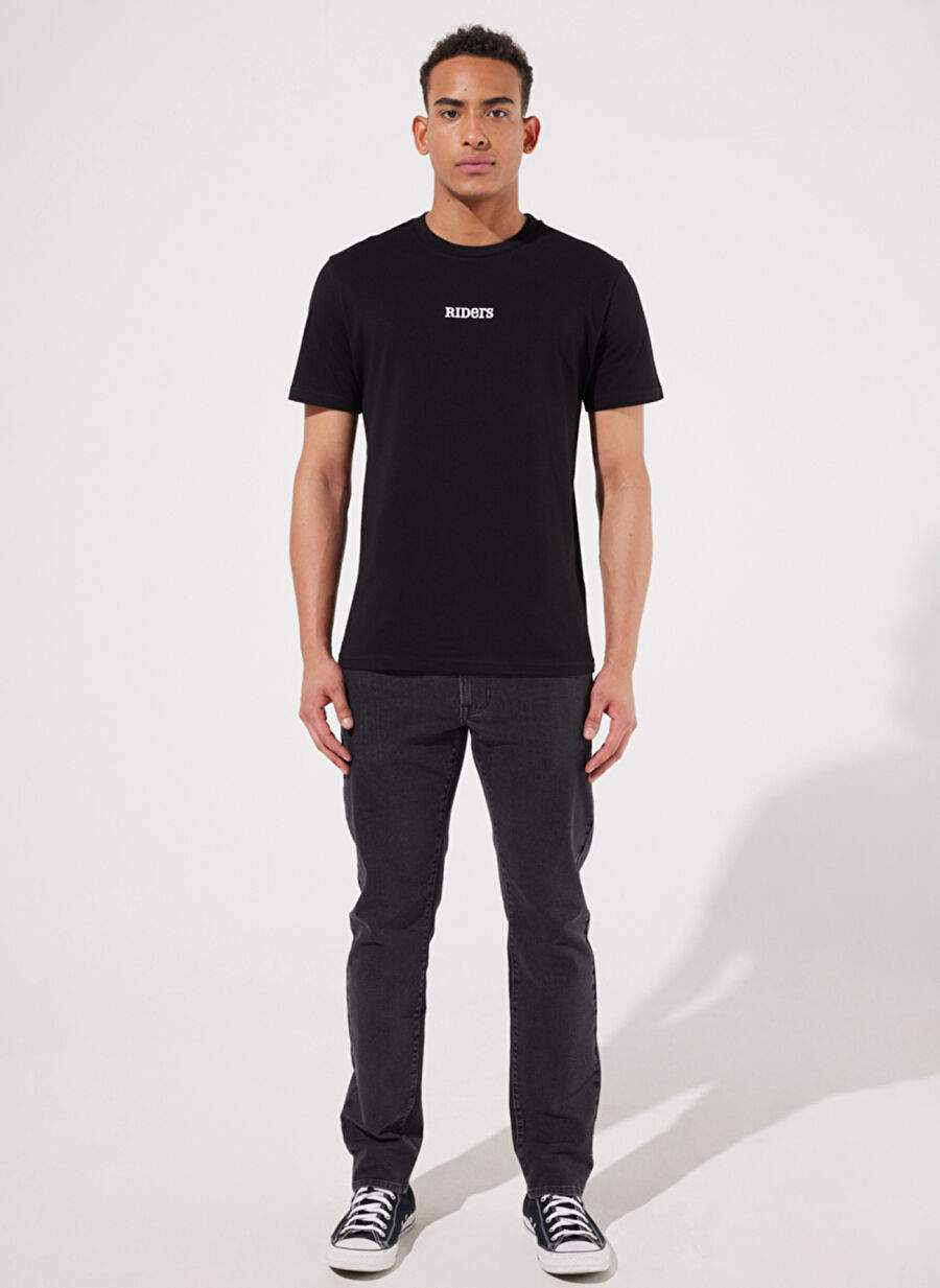 Riders By Lee Bisiklet Yaka Siyah Erkek T-Shirt L231709001 Bisiklet Yaka T-shirt — صورة المنتج 5 من 6