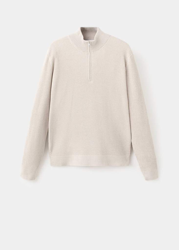 Ribbed sweater with zip neck — Product image 28 of 30