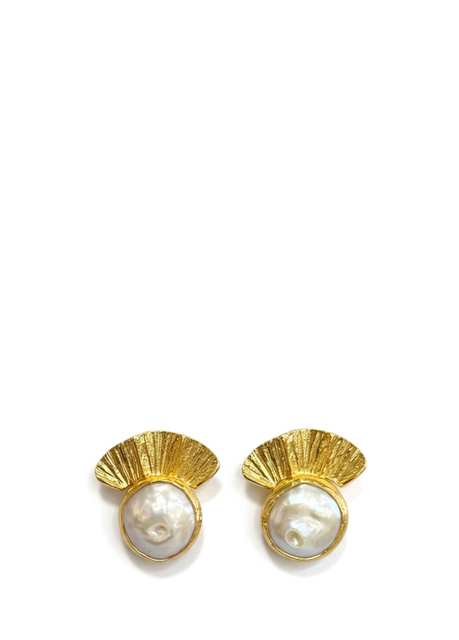 Solea Ivory Pearl 22K Gold Plated Women's Pearl Earrings