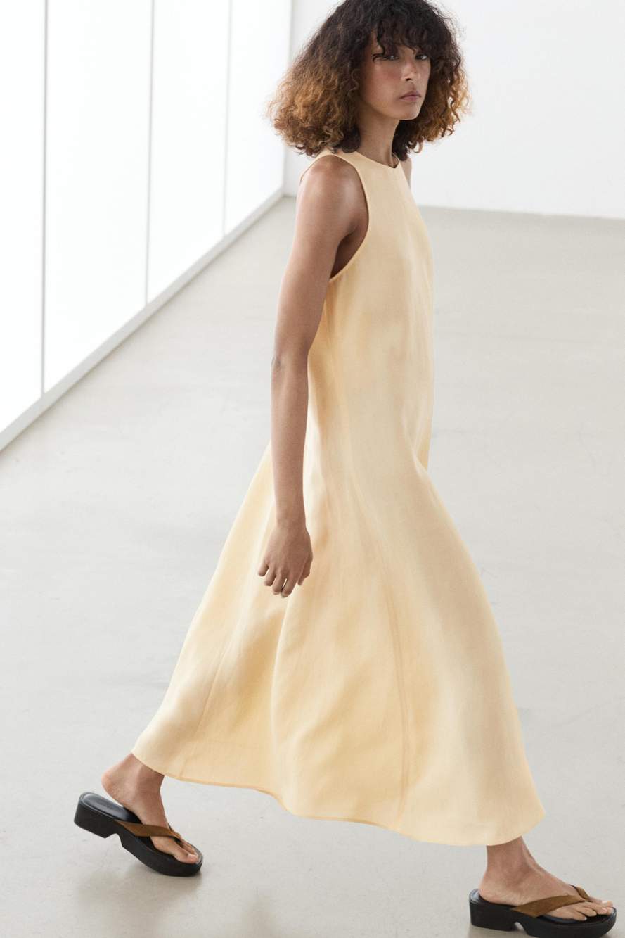 Flowing linen halter midi dress — Product image 6 of 13
