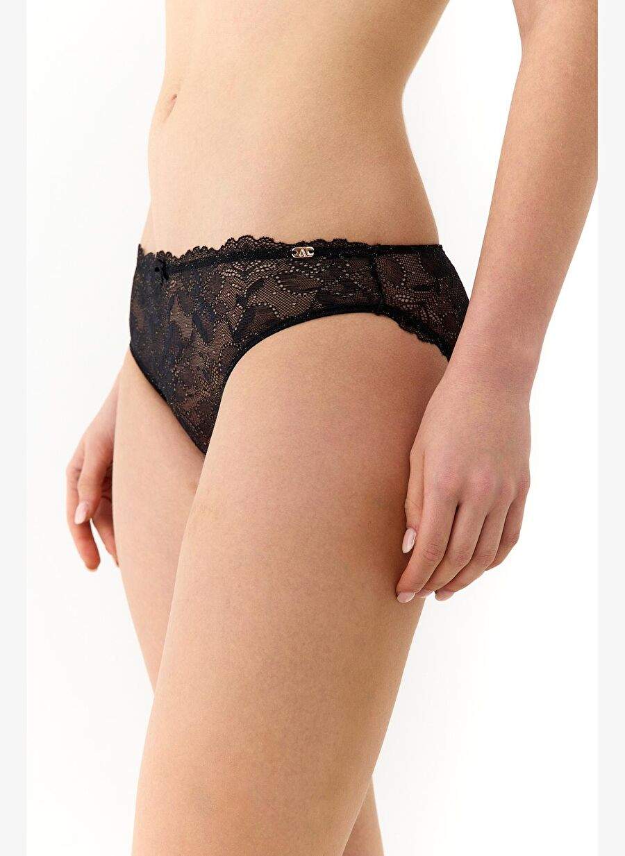 Roma Siyah Full Dantel Slip Kulot — صورة المنتج 4 من 8