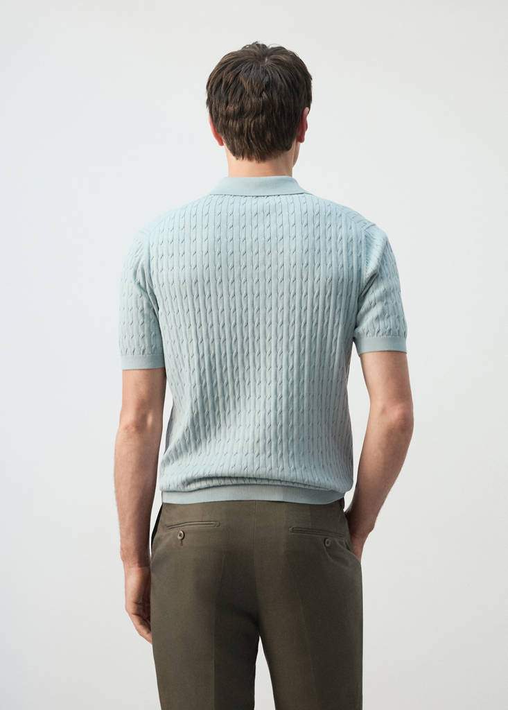 100% cotton braided knitted polo shirt — Product image 8 of 29