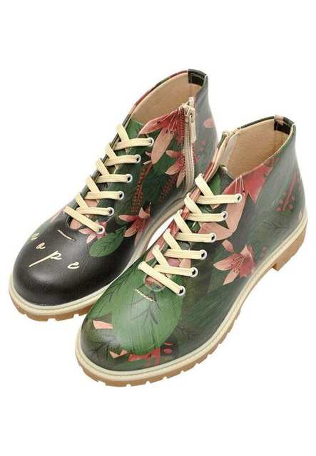 Women Vegan Leather Multicolor Zipper Ankle Boots - Nope Design
