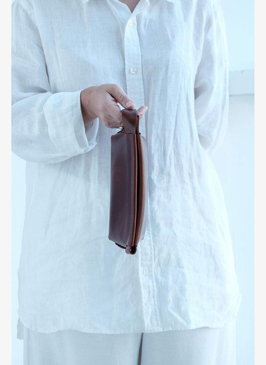 Ori Max Kahverengi Deri Clutch Canta — Product image 6 of 8