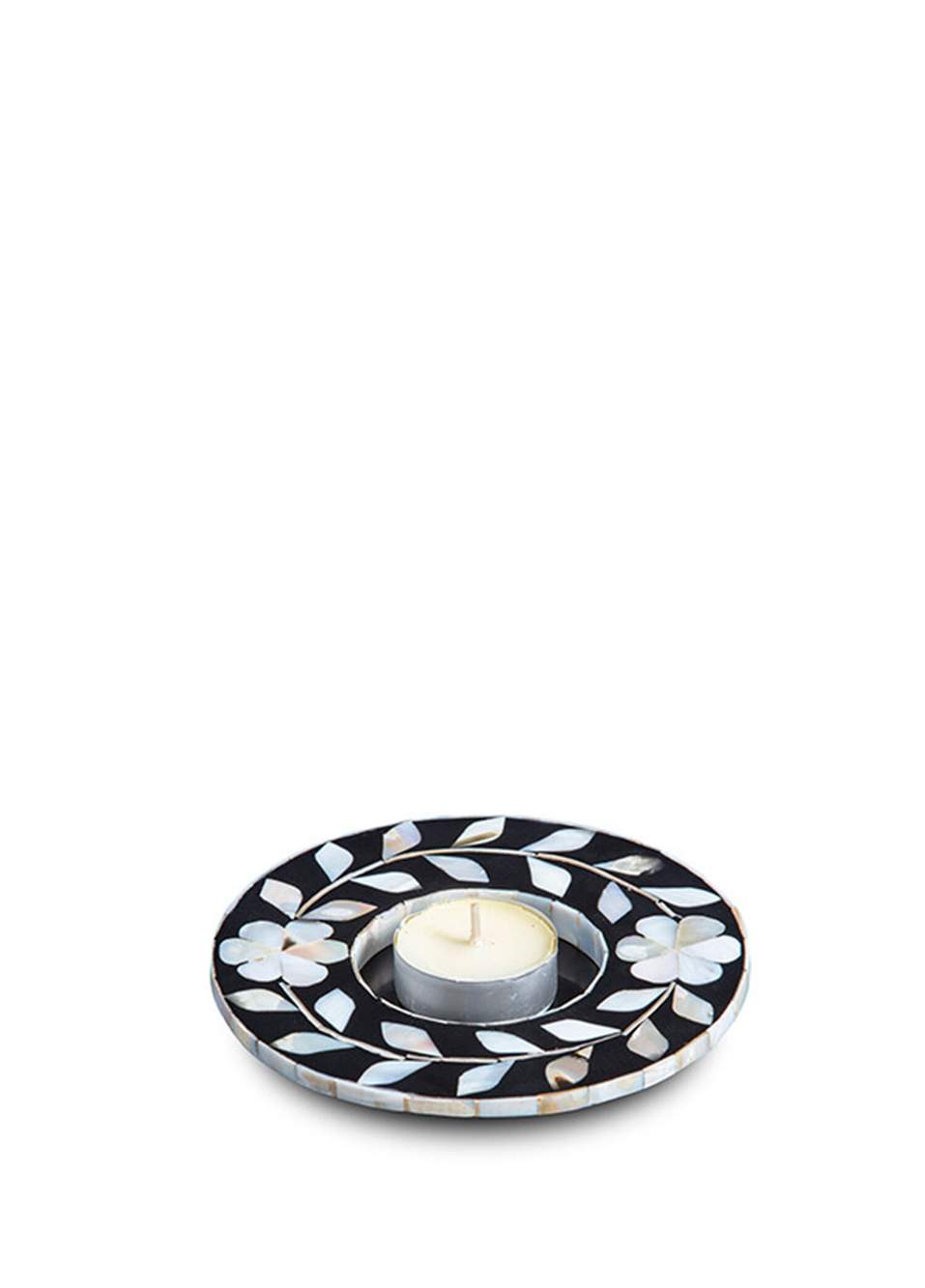 Siyah Çiçek Desenli Sedef Kakmalı Bardak Altlığı — Product image 3 of 3