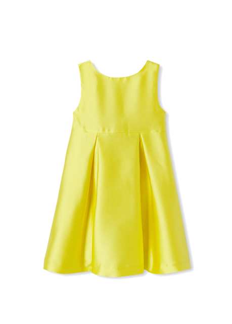 Yellow Mikado Satin Girl Children Dress