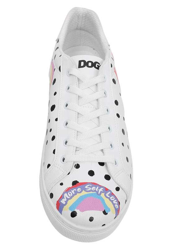 Men Vegan Leather White Sneakers - More Self Love Design — Product image 7 of 11
