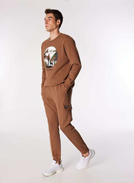 Discovery Expedition Light Brown Men's Jogger Plain Pants D4WM-EA3073