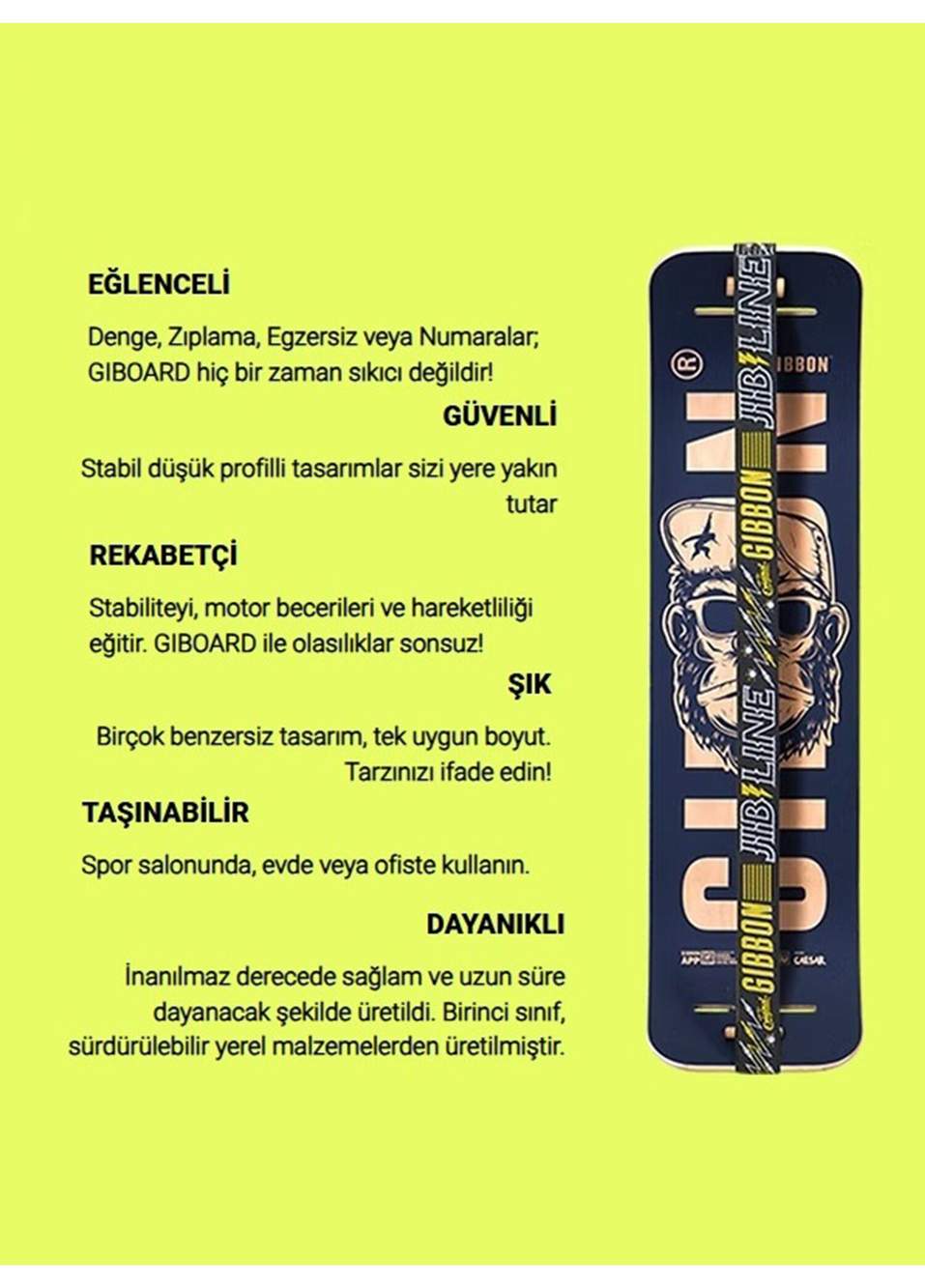Giboard Set Bonzo Klasik Sarı Denge Tahtası — صورة المنتج 4 من 5