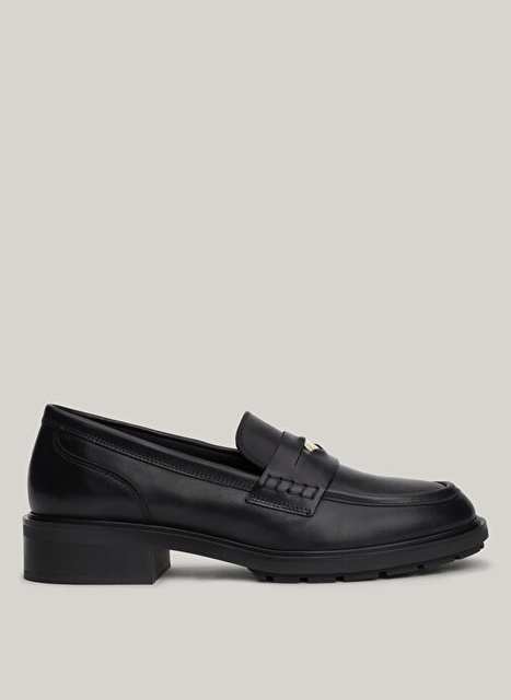 Tommy Hilfiger Siyah Kadn Deri Loafer Fw0fw08029bds