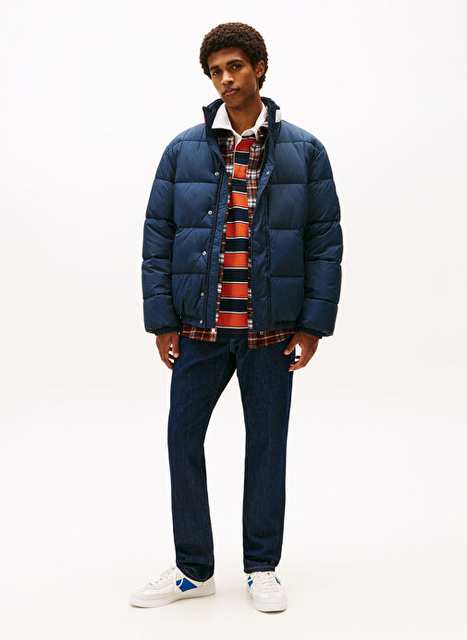 Tommy Jeans Lacivert Erkek Dik Relaxed Mont Dm0dm22041c1g Tjm Dna Collar Puffr