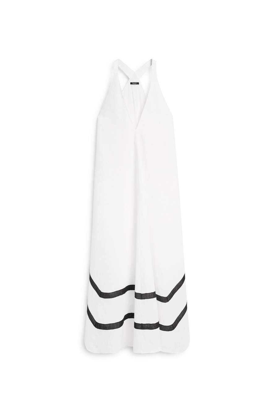 Linen blend midi dress with contrast stripe detail — Product image 11 of 13