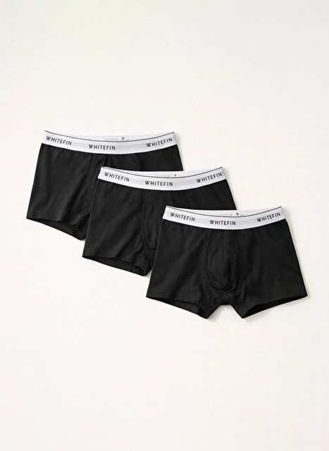 Whitefin Siyah Erkek Boxer BASİC BLACK BOXER 3-PACK