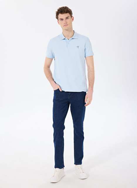 Factory Navy Blue Men's Slim Fit Plain Denim Pants F5SM-PNT 2769