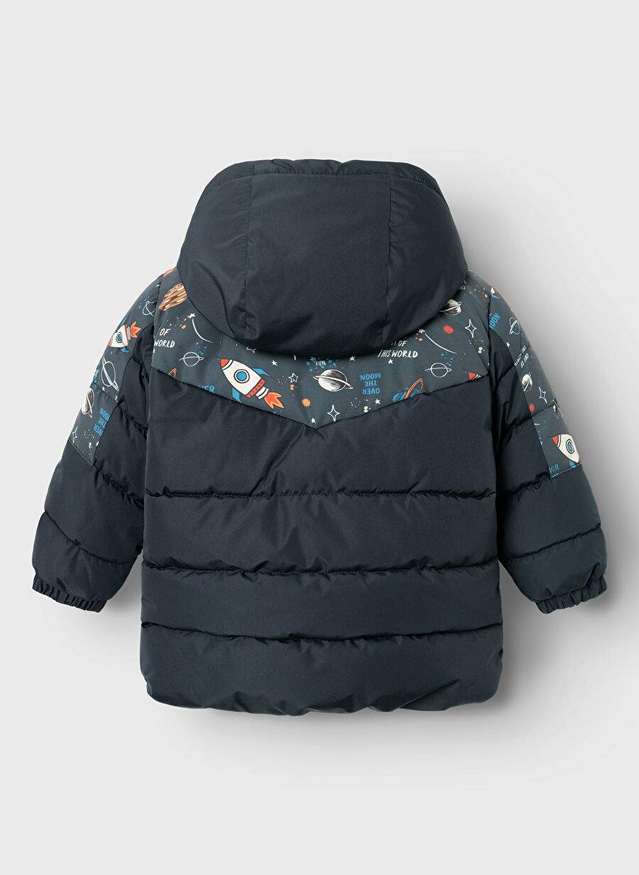 Name İt Lacivert Erkek Çocuk Fermuarlı Desenli Puffer Mont 13231307 — Product image 4 of 4