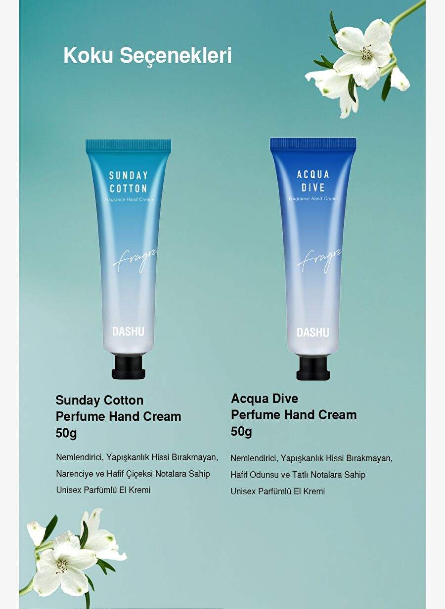 Moisturizing, Light Textured Unisex Perfumed Hand Cream DASHU Sunday Cotton Perfume Hand Cream — صورة المنتج 7 من 7