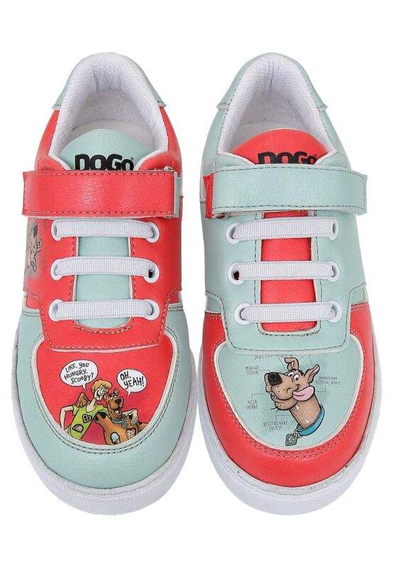 Unisex Kids Vegan Leather Velcro Multicolor Sneakers - Warner Bros Hungry Doo Scooby Doo Design — Product image 3 of 8