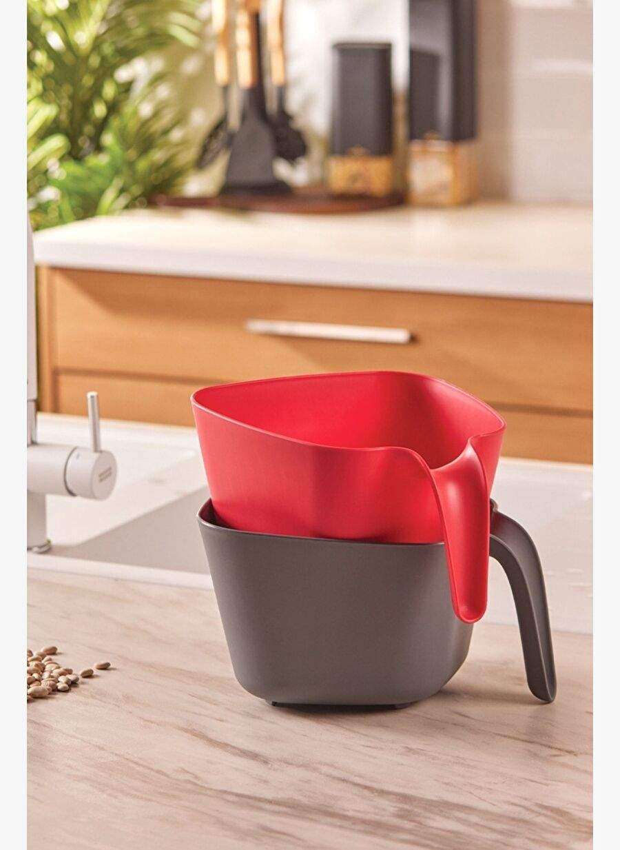 Emsan Nell Gray&Red 2-Piece Strainer — Product image 2 of 4