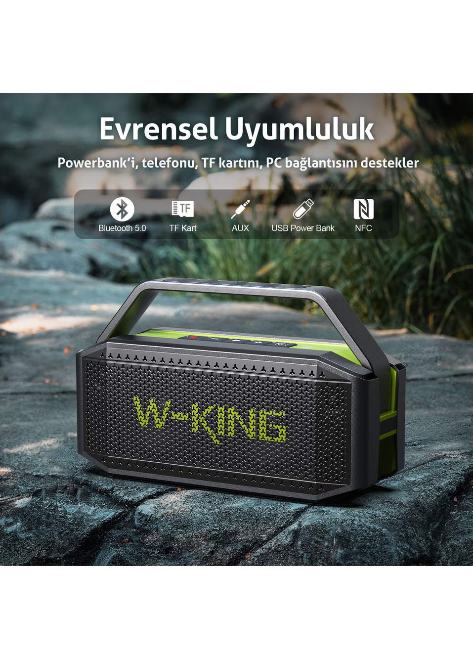D9-1 Boombox Su Geçirmez Stereo TWS Ses Bombası Bluetooth Hoparlör — صورة المنتج 7 من 8