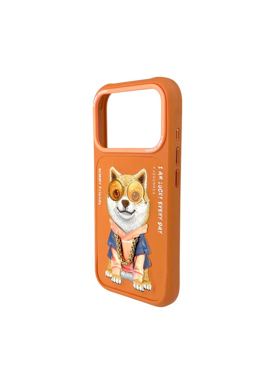 Glasses iPhone 17 Pro Max Shiba Nakış 3D Gözlük ve Zincir Detay Telefon Kılıfı — Product image 5 of 7
