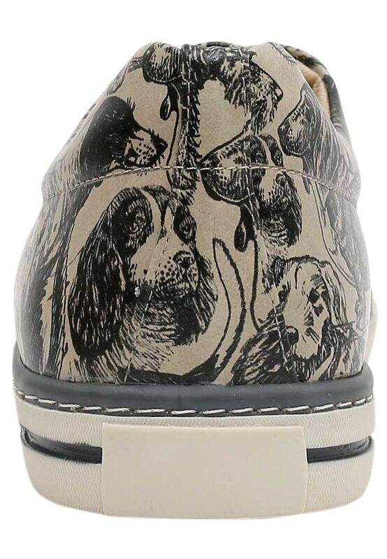 Men Vegan Leather Beige Sneakers - The Life Of Dogs Design — Product image 6 of 7